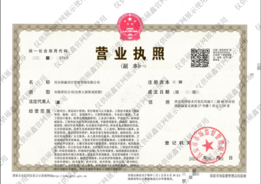 碩鑫營業執照
